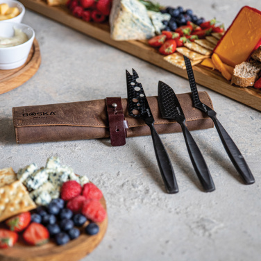 Logo trade promotional giveaways image of: BOSKA Cheese Knife Set Monaco+ Black