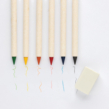 Logo trade promotional product photo of: Micki GRS infinity 6pc coloring pencil set with notepad