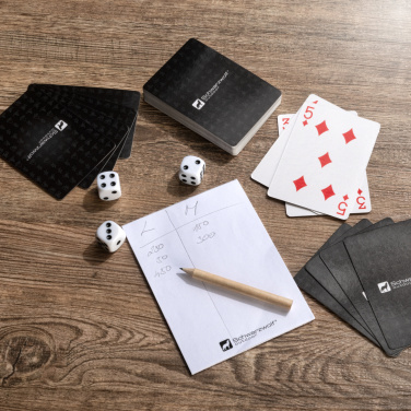 Logo trade advertising products image of: Set of playing cards and dice MURRAY Schwarzwolf