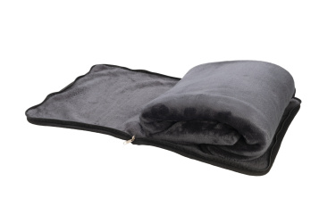 Logo trade promotional gifts image of: Blanket and pillow 2 in 1 AMIATA Schwarzwolf