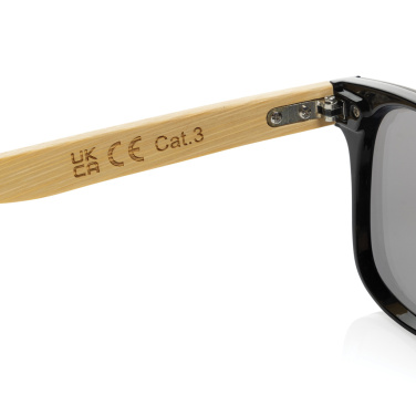 Logo trade corporate gifts picture of: Prism RCS recycled plastic sunglasses with bamboo frame