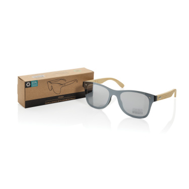 Logo trade promotional giveaways picture of: Prism RCS recycled plastic sunglasses with bamboo frame