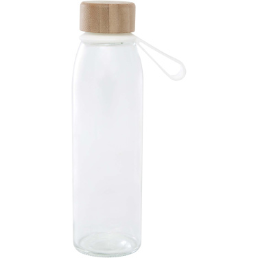 Logo trade promotional items picture of: Porto 500 ml glass water bottle with silicone handle and bamboo lid