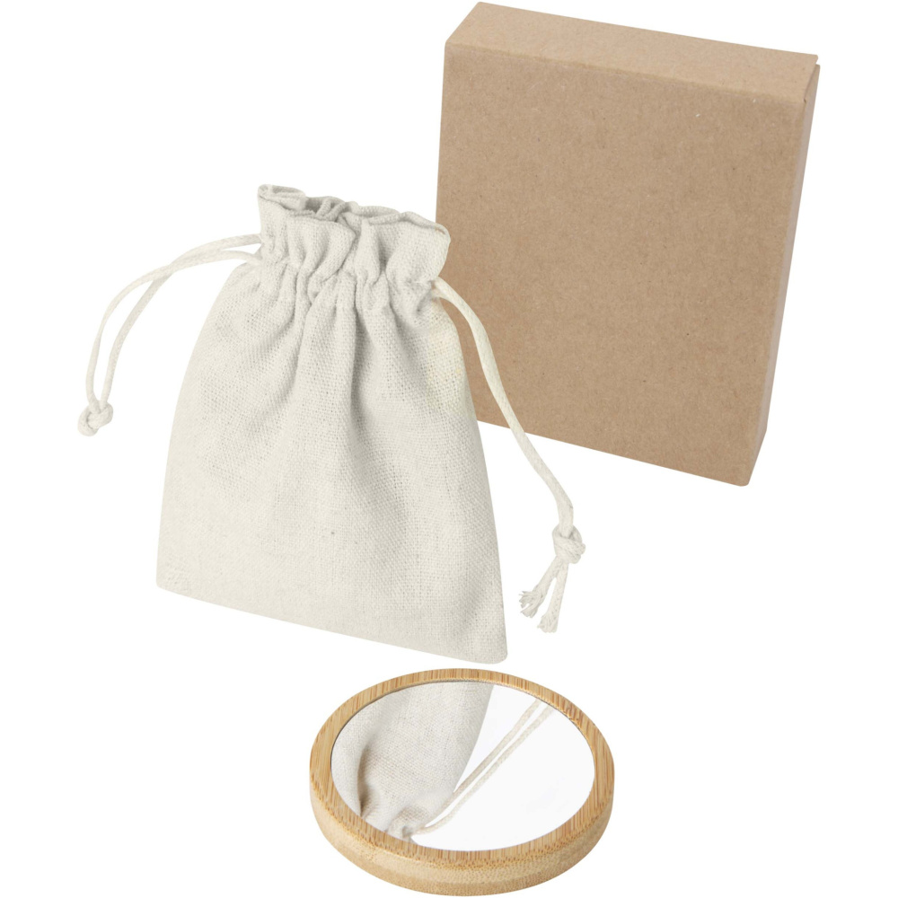 Logo trade promotional merchandise picture of: Lustre bamboo mirror