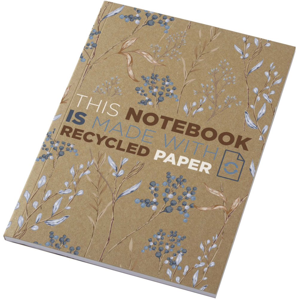 Logo trade promotional giveaway photo of: Novella Austen A5 recycled soft cover kraft notebook - 50 sheets