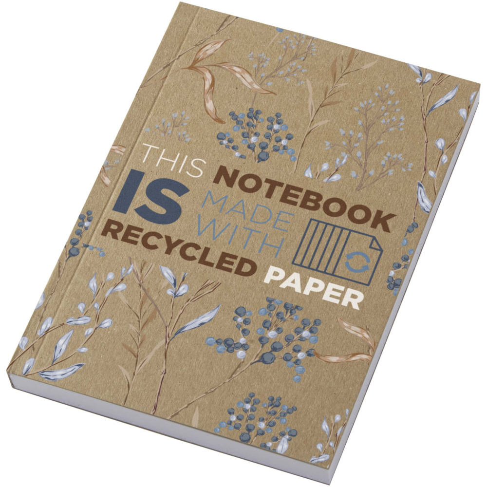 Logotrade promotional item picture of: Novella Austen A6 recycled soft cover kraft notebook - 100 sheets