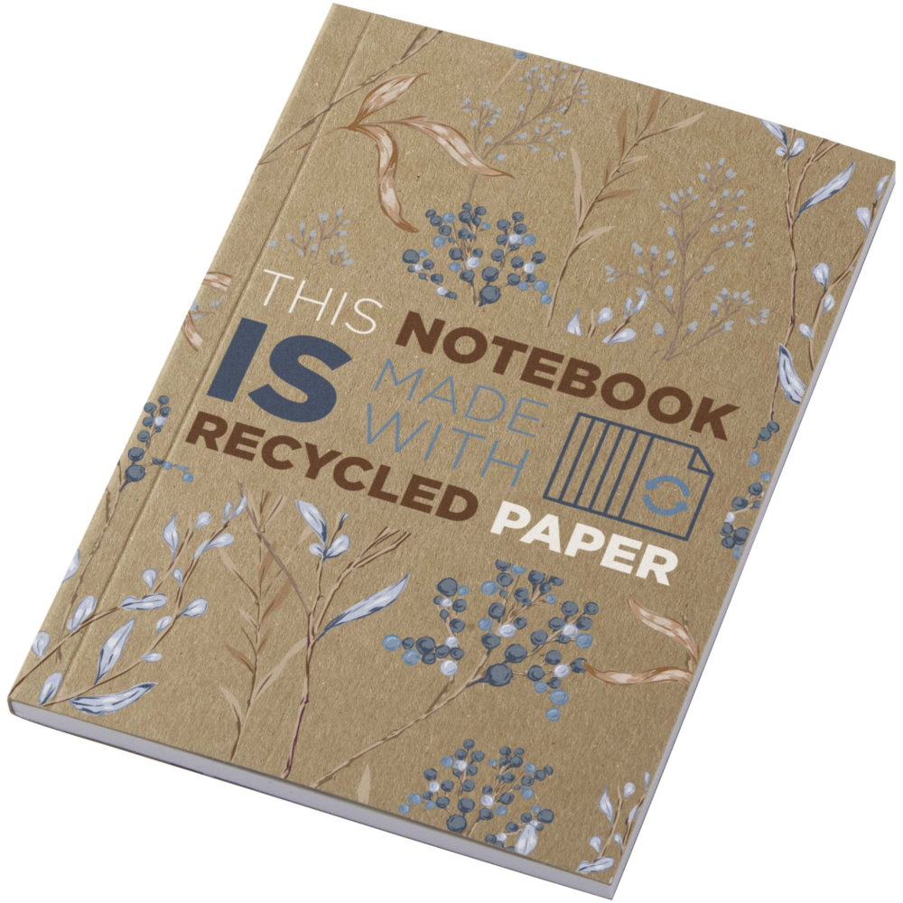 Logo trade promotional products picture of: Novella Austen A6 recycled soft cover kraft notebook - 50 sheets