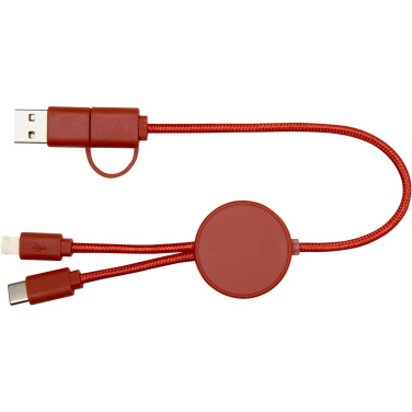 Logo trade advertising products image of: Citala 5-in-1 recycled plastic 30 cm data sync and 27W fast charge cable