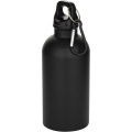 Oregon 400 ml matte RCS recycled single wall stainless steel water bottle with carabiner, Solid black
