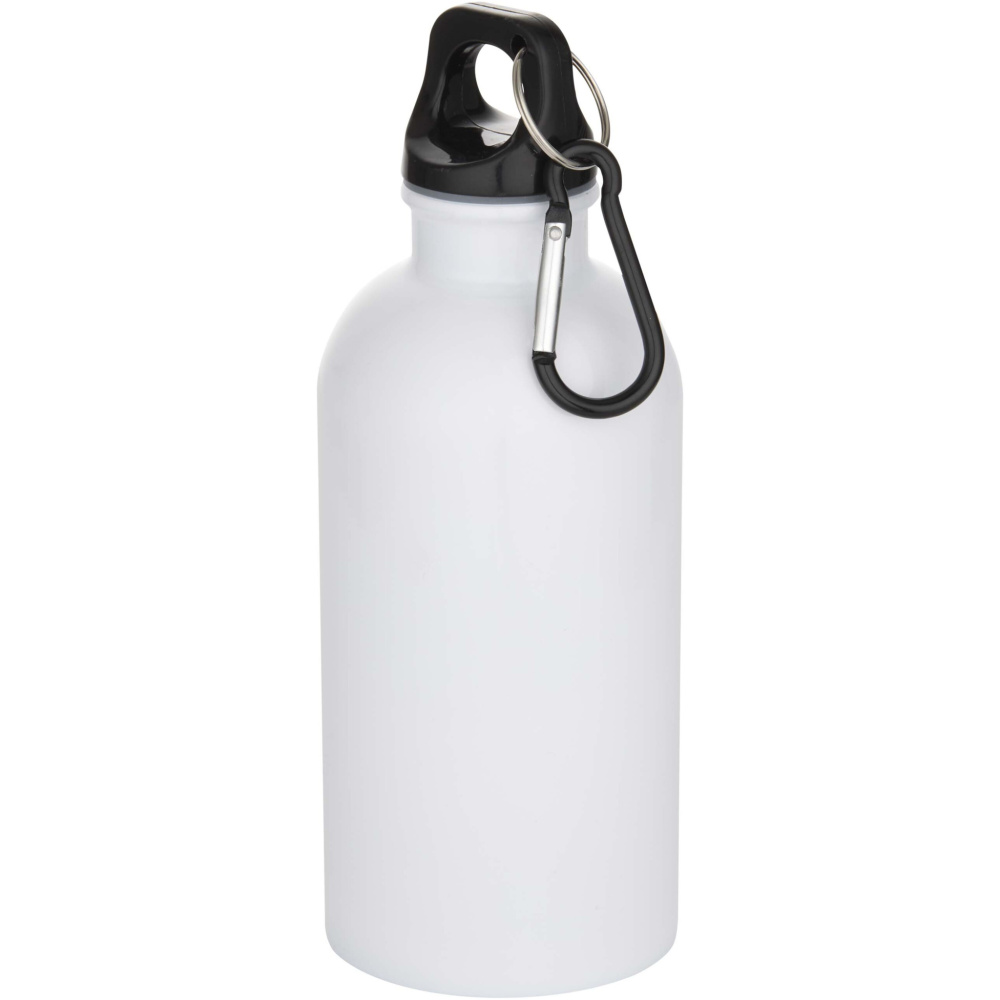 Logotrade advertising products photo of: Oregon 400 ml sublimation RCS recycled single wall stainless steel water bottle with carabiner