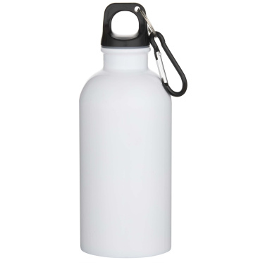 Logo trade promotional items image of: Oregon 400 ml sublimation RCS recycled single wall stainless steel water bottle with carabiner