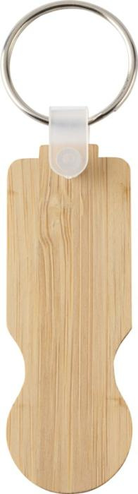 Logo trade corporate gifts image of: Ronan bamboo trolley keychain