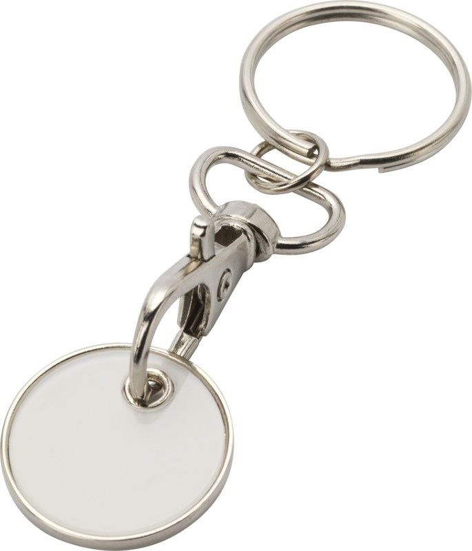Logo trade promotional item photo of: Rory keyring with trolley coin