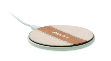 Logo trade promotional giveaway photo of: Cork wireless charger 15W