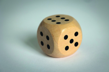Logo trade promotional items picture of: Schima wooden dice 3cm dia