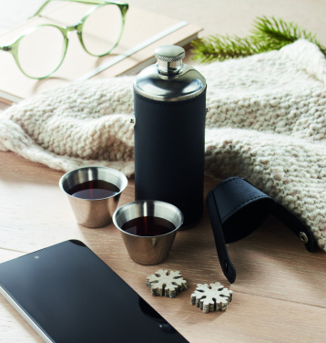 Logotrade advertising product picture of: Hip flask with shot cups