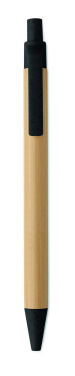 Logo trade corporate gifts image of: Push button ball pen in bamboo