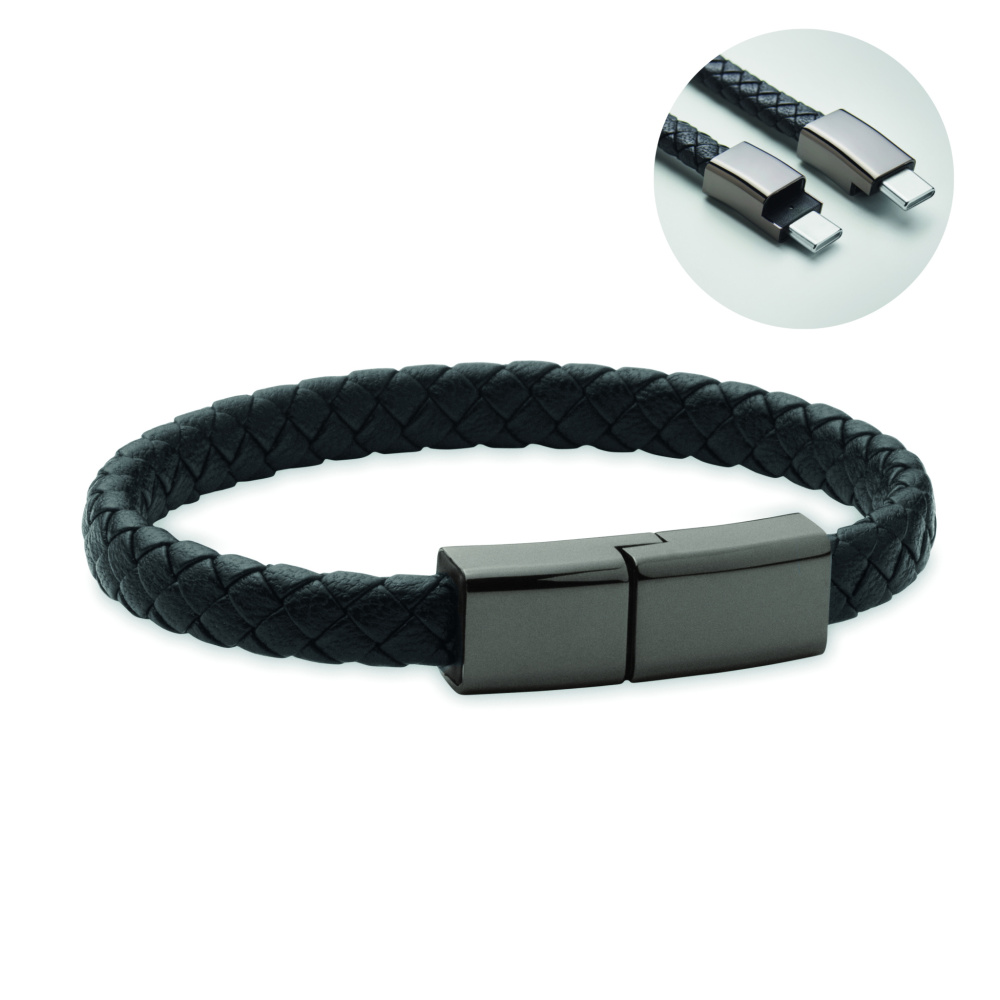 Logo trade promotional giveaways picture of: Braided bracelet cable type-C
