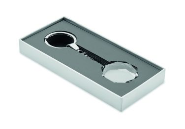 Logo trade business gifts image of: Glass round award key ring