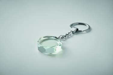Logo trade corporate gifts image of: Glass round award key ring