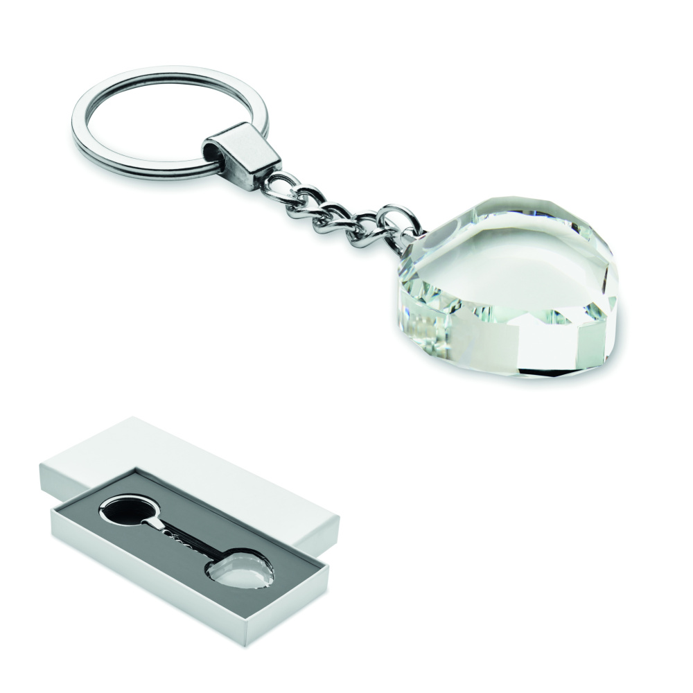 Logotrade promotional gift picture of: Glass heart award key ring