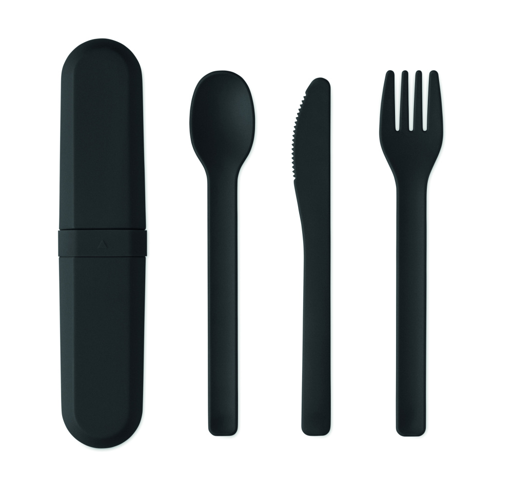 Logo trade promotional items picture of: Cutlery set and case in PLA