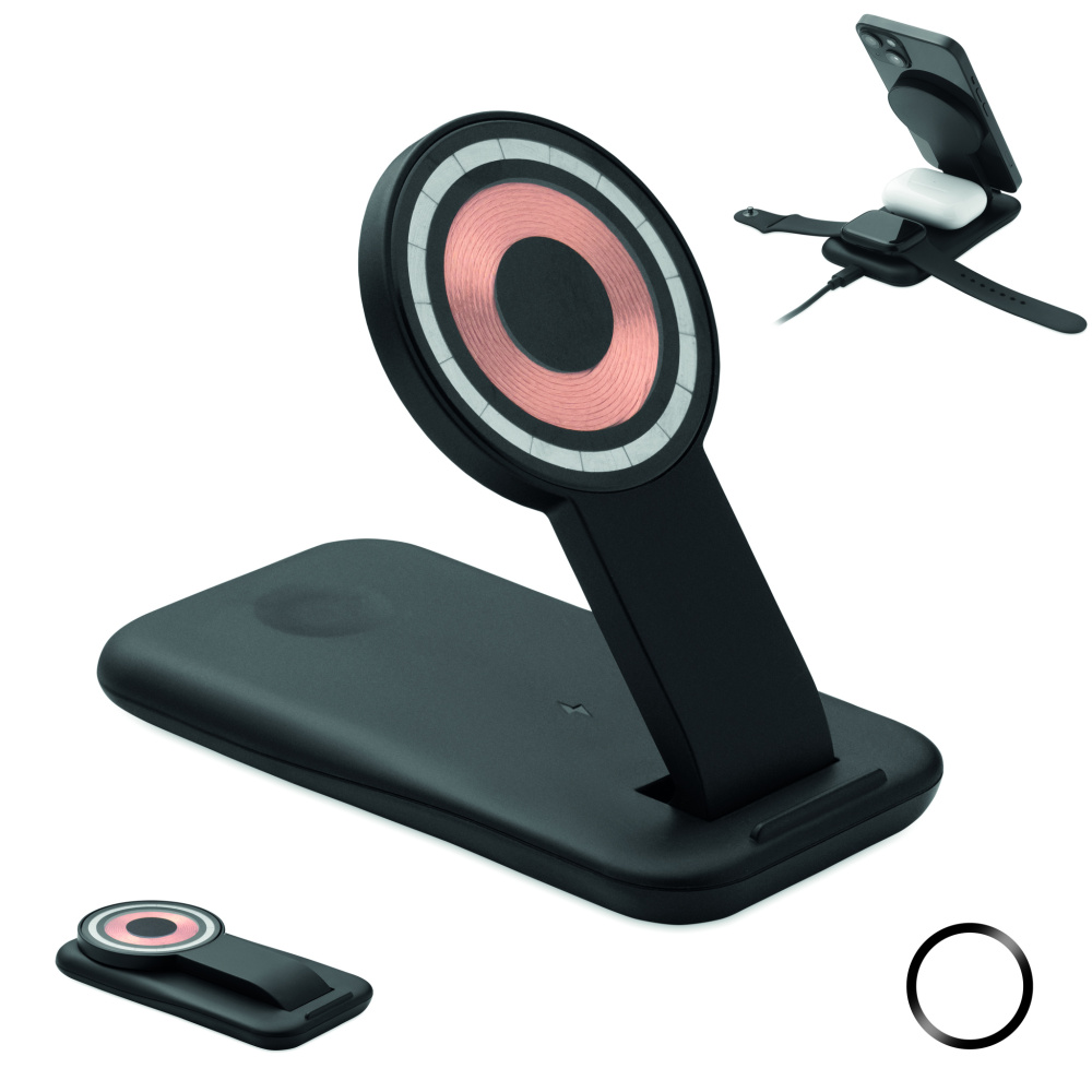 Logo trade promotional items image of: 3 in 1 wireless charger 15W