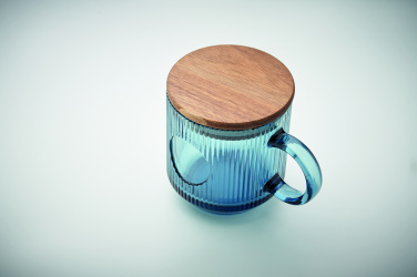 Logo trade promotional gift photo of: Ribbed glass mug 300ml