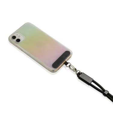 Logo trade promotional gift photo of: LoopAmp RCS RPET adjustable phone wrist strap 60W cable