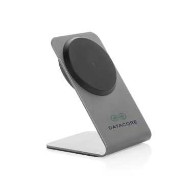 Logo trade promotional merchandise picture of: Terra aluminium 15W magnetic wireless charging phone stand
