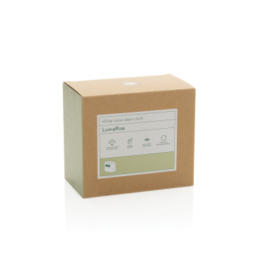 Logo trade business gifts image of: LumaRise RCS reycled plastic white noise alarm clock