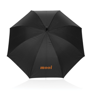 Logotrade promotional product image of: Swiss Peak Vero Aware™ RPET 25” umbrella w luxe handle