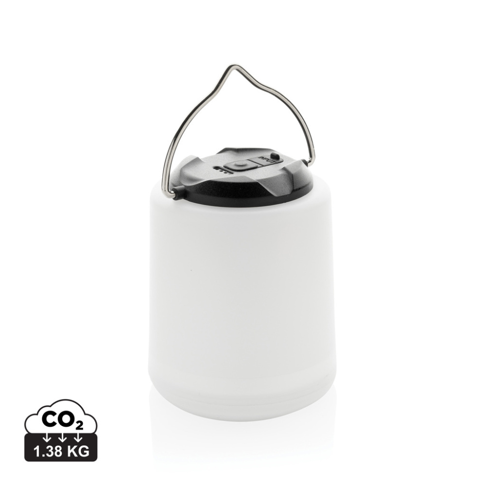 Logo trade promotional product photo of: Limio RCS recycled plastic portable re-chargeable table lamp