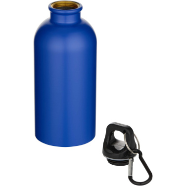 Logotrade promotional product image of: Oregon 400 ml matte RCS recycled single wall stainless steel water bottle with carabiner