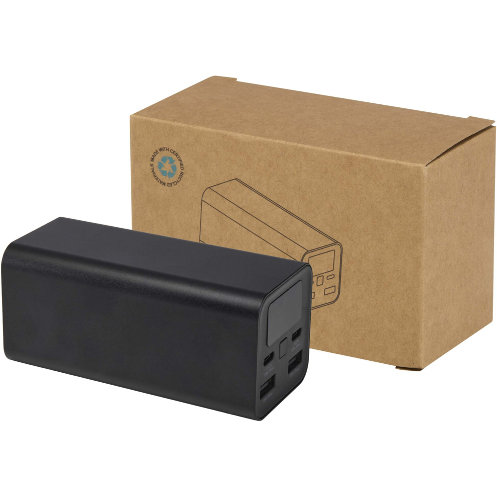 Logotrade advertising product image of: Acamar 20.000 mAh 70W recycled aluminium laptop power bank