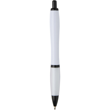 Logo trade promotional items image of: Nash recycled plastic ballpoint pen with black trims (black ink)