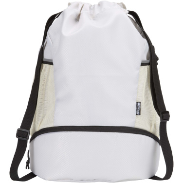 Logotrade promotional item image of: Nomad GRS recycled sports drawstring bag with bottom compartment 18L