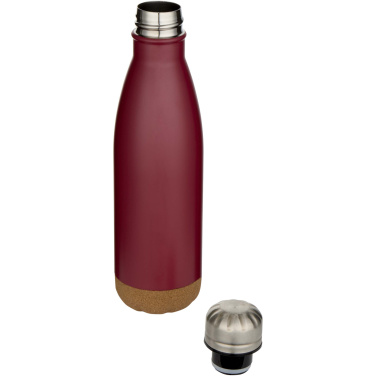 Logo trade advertising products picture of: Cove 500 ml double wall vacuum insulated stainless steel water bottle with cork details