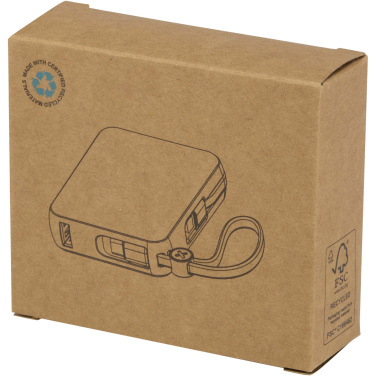 Logotrade promotional product image of: Acrux 10.000 mAh 35W tablet power bank with built in Type-C cable - made from recycled plastic