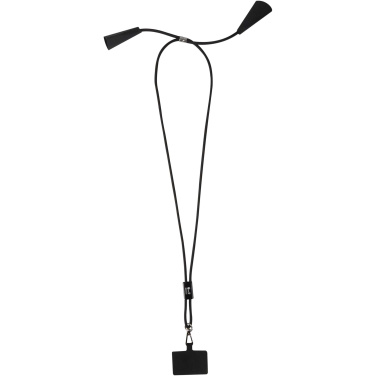 Logo trade business gift photo of: Funi recycled plastic smartphone lanyard with built-in data sync and 100W fast charge 5-in-1 cable