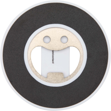 Logo trade promotional products image of: Ain recycled plastic magnetic phone stand with bottle opener