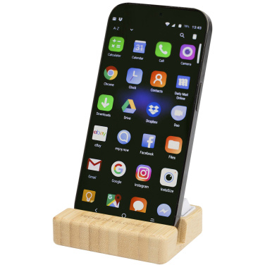 Logotrade promotional gifts photo of: Algol recycled plastic phone stand and fidget toy with bamboo details