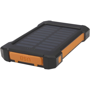 Logotrade promotional items photo of: Altair 5000 mAh 10W recycled plastic rugged solar power bank with built-in torch