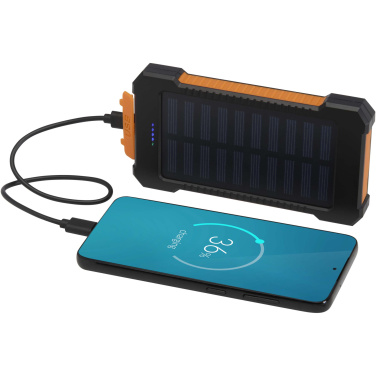 Logo trade promotional products picture of: Altair 5000 mAh 10W recycled plastic rugged solar power bank with built-in torch