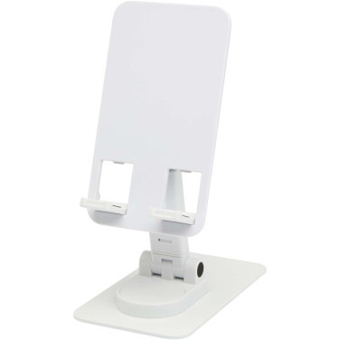 Logotrade promotional item image of: Alhena recycled plastic foldeable phone holder with metal desk stand