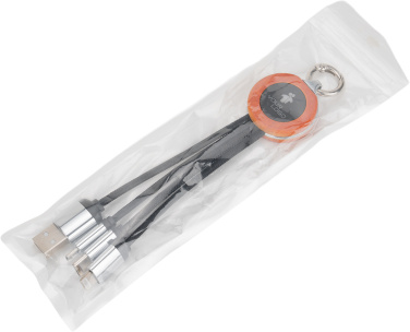 Logotrade promotional giveaway picture of: 4-in-1 cable with elighted logo in a wooden casing
