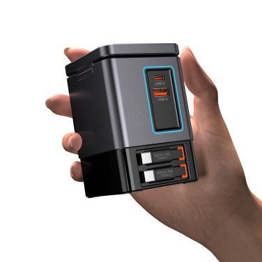 Logo trade promotional merchandise photo of: Urban Vitamin Sacramento 105W GAN charger+retractable cables