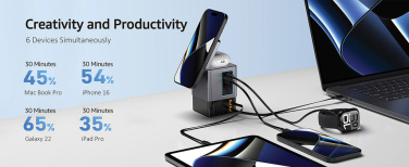 Logotrade advertising products photo of: Urban Vitamin Sacramento 105W GAN charger+retractable cables