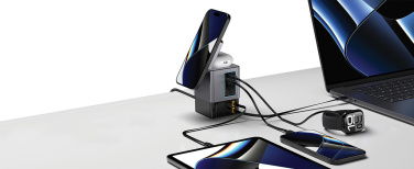 Logo trade promotional giveaways image of: Urban Vitamin Sacramento 105W GAN charger+retractable cables