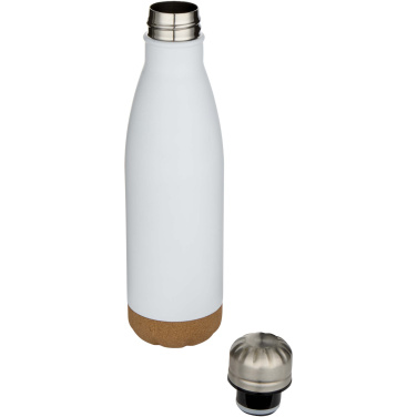 Logo trade business gifts image of: Cove 500 ml double wall vacuum insulated stainless steel water bottle with cork details